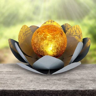 GLOBO Lampa solarna LED 33532 wygląd lilii wodnej - Lampy ogrodowe - miniaturka - grafika 3