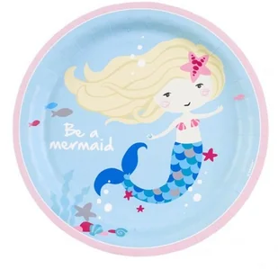 Amscan Talerzyki Syrenka 23cm 8 szt. 9903030 - Urodziny dziecka - miniaturka - grafika 2