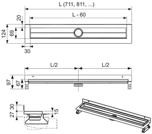 Tece Rynna odpływowa 90 cm Drainline 600901 - Syfony - miniaturka - grafika 3