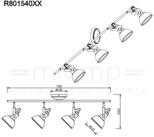 Trio Plafon LAMPA sufitowa GINA R80154007 metalowa OPRAWA listwa z reflektorkami loft matowy nikiel - Lampy sufitowe - miniaturka - grafika 3