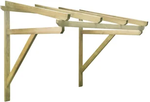 vidaXL Zadaszenie nad drzwi, 200x100x160 cm, lite drewno sosnowe vidaXL - Daszki nad drzwi - miniaturka - grafika 3