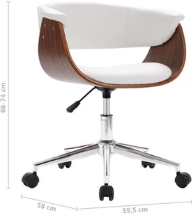 vidaXL Obrotowe krzesła stołowe, 6 szt., białe, sztuczna skóra 3054859 - Krzesła - miniaturka - grafika 16