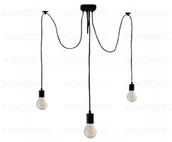 Lampy sufitowe - SUPERLED Lampa Wisząca Z Serii Retro &amp Loft Model Sl6444 Pająk 3X E27 Czarna LAMPA-SL6444 - miniaturka - grafika 1