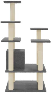 vidaXL Lumarko Drapak dla kota z sizalowymi słupkami, ciemnoszary, 110 cm 171481 - Drapaki dla kotów - miniaturka - grafika 5