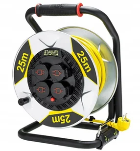 HBF Bębnowy Stanley Kabel 25M 16A 4GNIAZDA - Przedłużacze i rozgałęźniki - miniaturka - grafika 2