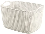 Kosze na bieliznę - Curver KNIT L Koszyk 40x30x49 cm, 19L, kremowy 226379 - miniaturka - grafika 1
