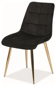 Signal Krzesło CHIC VELVET Czarny Złoty CHICVZL - Krzesła - miniaturka - grafika 2