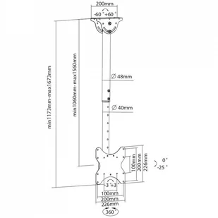 Techly Techly Uchwyt sufitowy LCD/LED 23-42cale 50kg regulowany czarny AJTEYT000020614 - Uchwyty do monitorów - miniaturka - grafika 8