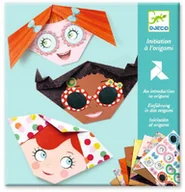 Prace ręczne dla dzieci - Origami Z Naklejkami Wesołe Twarze - Djeco - miniaturka - grafika 1