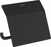 Stojaki i wieszaki na papier toaletowy - HANSGROHE 41753670 AddStoris Uchwyt na papier toaletowy z osłoną czarny matowy - miniaturka - grafika 1