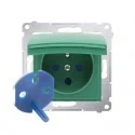 Klawisze i ramki - Simon 54 Pokrywa IP44 + klucz do gniazda DATA zielony 54 Premium - miniaturka - grafika 1