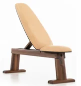 Ławki treningowe - Nohrd Ławka treningowa BenchPress Naturalna, prawdziwa skóra, drewno z orzecha włosk 25423 - miniaturka - grafika 1