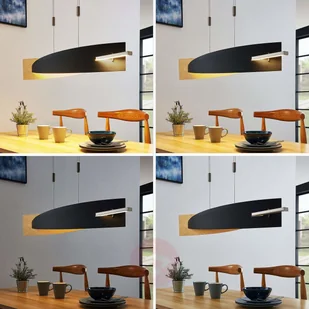 Lampenwelt COM Lampa wisząca LED Marija, pionowa osłona, rdzawa - Lampy sufitowe - miniaturka - grafika 2