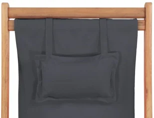 vidaXL Składany leżak plażowy, tkanina, szary - Leżaki ogrodowe - miniaturka - grafika 7