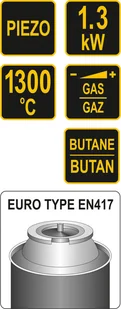 Vorel PALNIK GAZOWY Z PIEZO 73412 73412 - Akcesoria do lutowania - miniaturka - grafika 5