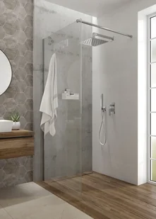 Deante Kabina walk-in z powłoką 90x200 cm / 8 mm + wieszak na ręczniki, chrom KQM 039P - Kabiny prysznicowe - miniaturka - grafika 4