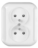 Wyłączniki światła i elektryczne - Timex Gniazdo wtyczkowe Topaz podwójne 387454 - miniaturka - grafika 1