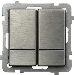 Ospel Włącznik podwójny z podświetleniem SONATA stalowy - Wyłączniki światła i elektryczne - miniaturka - grafika 4