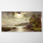 Obrazy i zdjęcia - PL Coloray Obraz na Szkle jezioro drzewa chata rybak 100x50cm - miniaturka - grafika 1