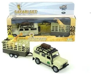 Hipo Pozostali Land Rover Defender Safari z Przyczepą do Transportu Żyrafy + Figurka Żyrafy 521723 - Samochody i pojazdy dla dzieci - miniaturka - grafika 2