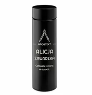 Kubki termiczne - Murrano Kubek termiczny Termos z wyświetlaczem LED z grawerem dla architekta KUB-E-BK-023 - miniaturka - grafika 1