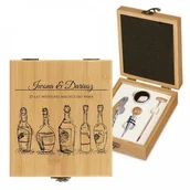 Gadżety dla niej i dla niego - Murrano Personalizowany Zestaw Akcesoriów Do Wina Butelki Dla Pary ZDW1-031 - miniaturka - grafika 1