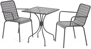 HOME &amp; GARDEN HOME & GARDEN Meble ogrodowe metalowe Maja Square Grey 2+1 439011 - Meble ogrodowe - miniaturka - grafika 2