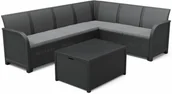 Sofy ogrodowe - Keter Keter Narożnik ogrodowy ROSALIE 6-osobowy ze skrzynią - grafitowy - miniaturka - grafika 1
