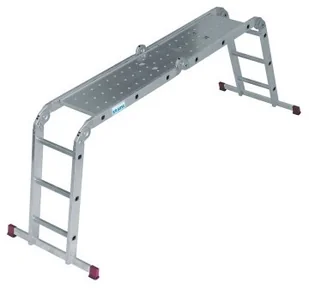 Krause CORDA drabina aluminiowa przegubowa 4x3 + platforma (085108 + 085023) 085108 + 085023 - Rusztowania Krause CORDA drabina aluminiowa przegubowa 4x3 + platforma (085108 + 085023) 085108 + 085023 - Rusztowania - miniaturka - grafika 1