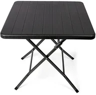 Stoły ogrodowe - Park Alley stolik pomocniczy stolik  prostokątny stół ogrodowy  z tworzywa sztucznego nadają się do ogrodu, na taras i balkon  stół bistro z ramy stalowej, czarny (PA-9011) - miniaturka - grafika 1