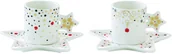 Filiżanki - Nuova R2S Easy life FILIŻANKI PORCELANOWE DO ESPRESSO ZE SPODKAMI Merry Christmas GWIAZDKI 80 ml KOMPLET 2 SZT. 1322 MCHS - miniaturka - grafika 1