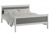 Łóżka - Magnat Meble Łóżko drewniane Laris 120x200 białe z szarymi płytami - miniaturka - grafika 1