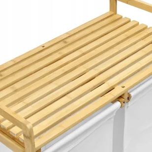 Kosz na pranie bambusowy HANOI podwójny - Kosze na bieliznę - miniaturka - grafika 5