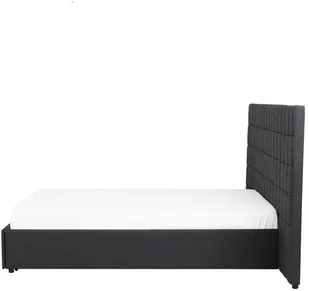 Beliani Łóżko szare tapicerowane ze stelażem 160 x 200 cm MILLAU - Łóżka - miniaturka - grafika 6