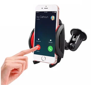 Mobilari UNIWERSALNY UCHWYT NA TELEFON SAMOCHODOWY DO SZYBY M111013 - Czerwony M111013 - Uchwyty samochodowe do telefonów - miniaturka - grafika 2