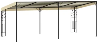 vidaXL Altana przyścienna, 6 x 3 x 2,5 m, kremowa 47999 - Altany ogrodowe - miniaturka - grafika 4