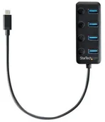 Huby USB - Startech com com 4-Port USB-C Hub - 4x USB-A Ports - Individual On/Off Switches - hub - 4 ports USB hub - 4 - Czarny HB30C4AIB - miniaturka - grafika 1