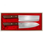 Noże kuchenne - Satake Tomoko 2 Szt Ciemnobrązowe Noże Kuchenne Ze Stali Nierdzewnej - miniaturka - grafika 1