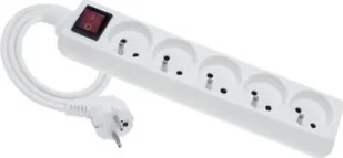 Elgotech Przedłużacz 5 gniazdowy z uziemienia i wyłącznikiem 3x1 1,5m Biały EPS-501,5W - Przedłużacze i rozgałęźniki - miniaturka - grafika 2