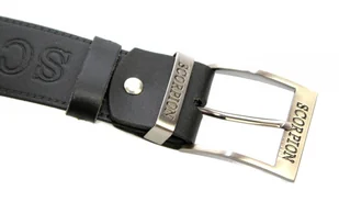 Complex (PL) Pasek Skórzany (PL) Tłoczony Napis "SCORPION" Skóra Naturalna Licowa EXTRA 40 mm CZARNY - Paski - miniaturka - grafika 5