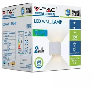 v-tac Kinkiet Ścienny V-TAC 12W LED Góra/Dół Regulowany Chip BRIDGELUX Biały Kwadrat IP65 VT-759-12 4000K 1100lm - Lampy ścienne - miniaturka - grafika 40