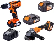Zestawy elektronarzędzi - VILLAGER Zestaw rzemieślniczy FUSE (wkrętarka, szlifierka kątowa, 2x akumulatory, 1x ładowarka) - miniaturka - grafika 1