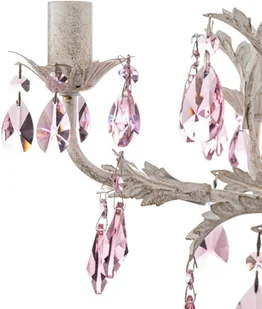 Euluna Żyrandol Kate, 5-punktowy biały, różowe kryształki - Lampy sufitowe - miniaturka - grafika 3