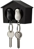 Wieszaki i stojaki - Qualy Wieszak na klucze Budka podwójna biało-czarna 10124-BK-WH-BK QL10124BK-WH-BK - miniaturka - grafika 1