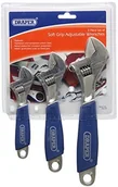 Akcesoria do elektronarzędzi - DRAPER 88598 klucze szczękowe jednostronne regulowany 3-częściowy z uchwytami soft grip 88598 - miniaturka - grafika 1