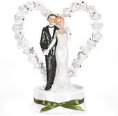 Wesele i ślub - PartyDeco Para Młoda na tort 16 cm, biała, 1 szt. PMF44-008 - miniaturka - grafika 1