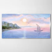 Obrazy i zdjęcia - PL Coloray Obraz na Szkle Aquarelle łódź morze 100x50cm - miniaturka - grafika 1