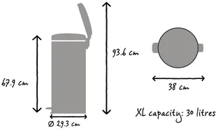 Brabantia Kosz na śmieci pedałowy NewIcon 30l platynowy - Kosze na śmieci - miniaturka - grafika 2