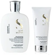 Zestawy kosmetyków damskich - Alfaparf Semi Di Lino Diamond Illuminating | Zestaw rozświetlający do włosów szampon 250ml + odżywka 200ml - miniaturka - grafika 1