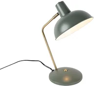 Lampy stojące - QAZQA Lampa stołowa retro zielona z brązem - Milou - miniaturka - grafika 1